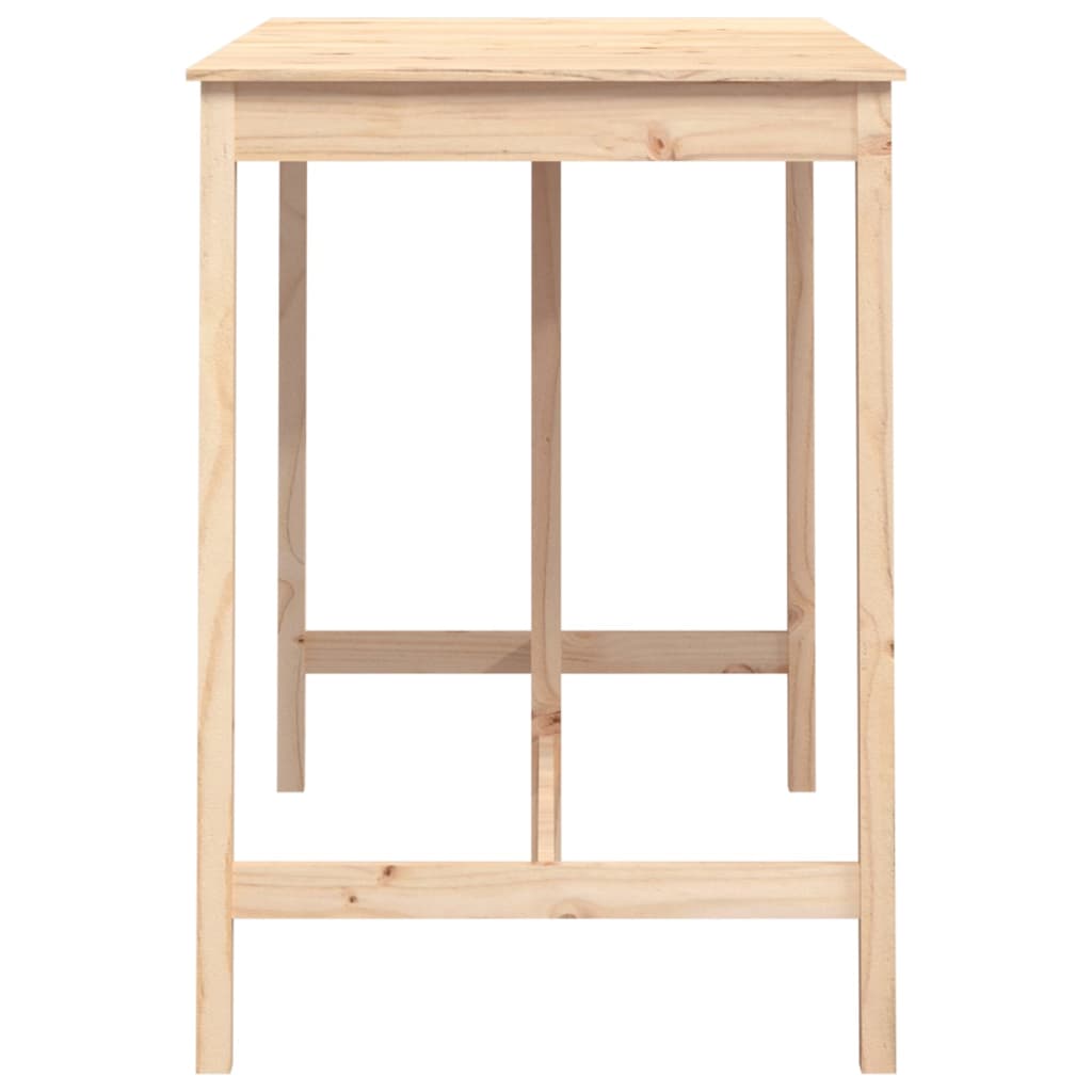 Mesa Alta De Bar De Madera Maciza De Pino 140x80x110 Cm_2