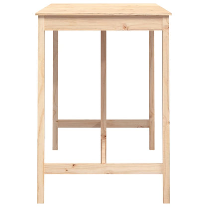 Mesa Alta De Bar De Madera Maciza De Pino 140x80x110 Cm_2