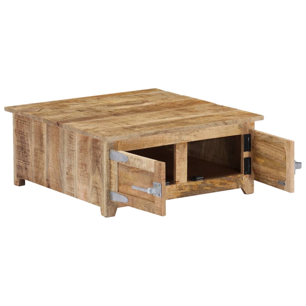Mesa De Centro De Madera Maciza De Mango 70x70x30cm_4