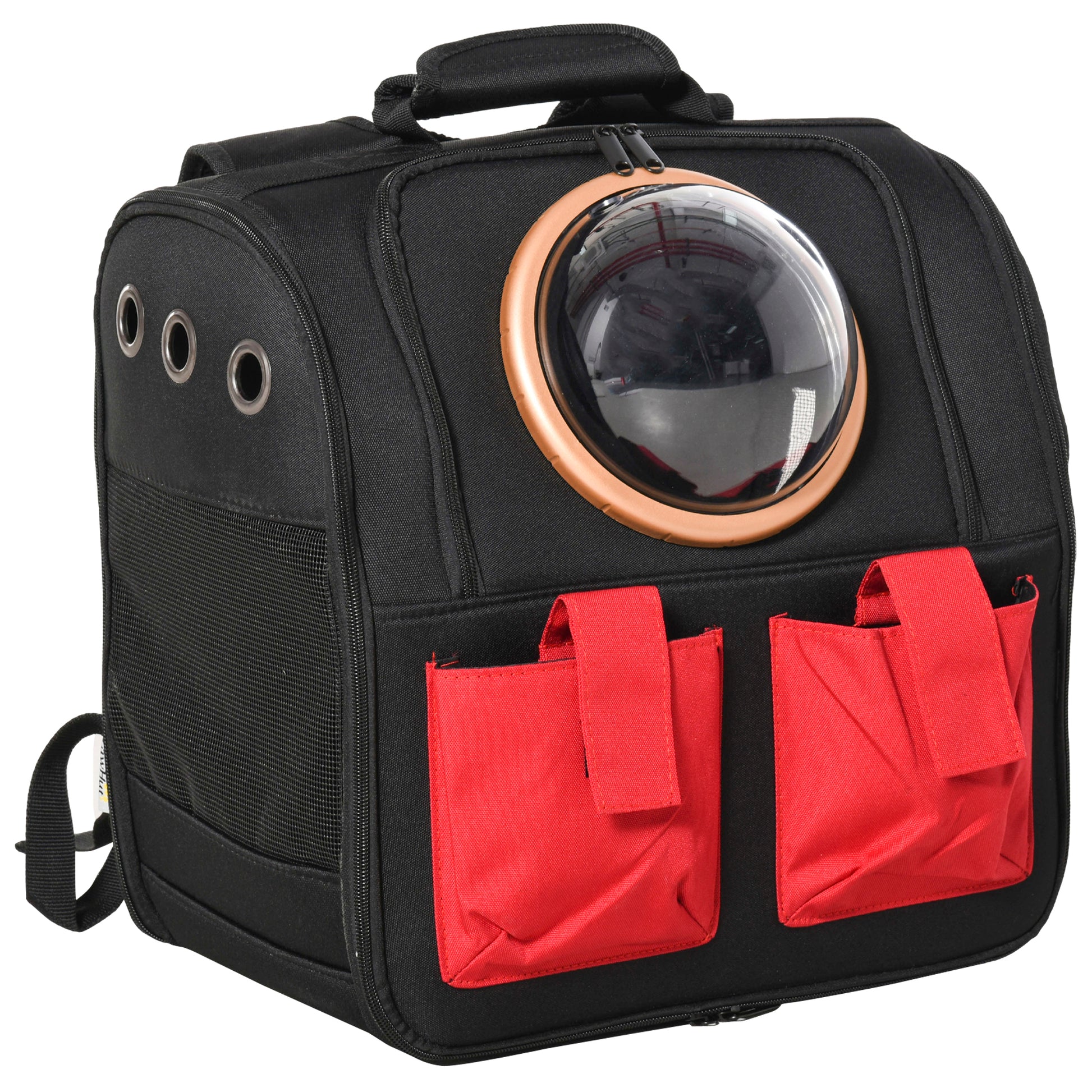 Pawhut Mochila Para Gatos Perros Pequeños Plegable Con Ojo De Buey 38x24x38 Cm_0