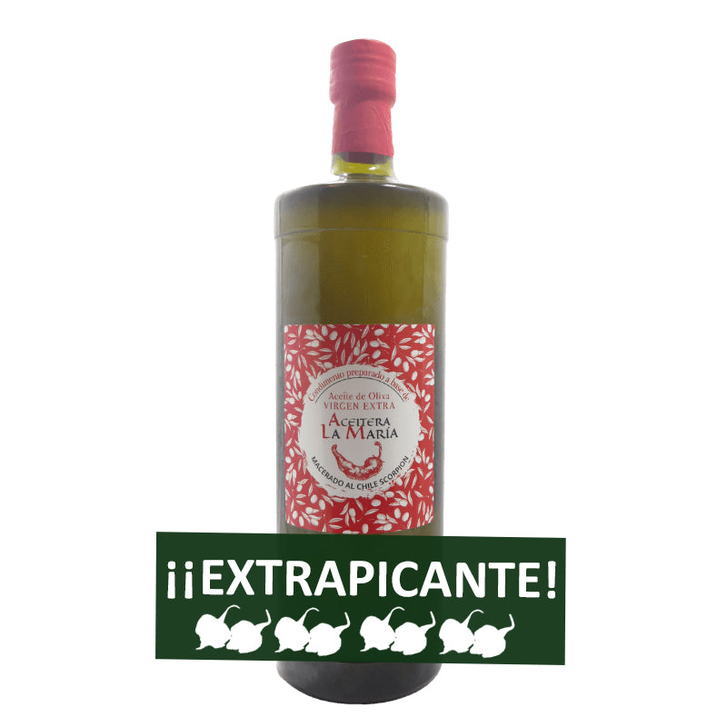 Aceite De Oliva Virgen Extra Macerado Al Chile Scorpion Extra Picante 1l Cristal_0