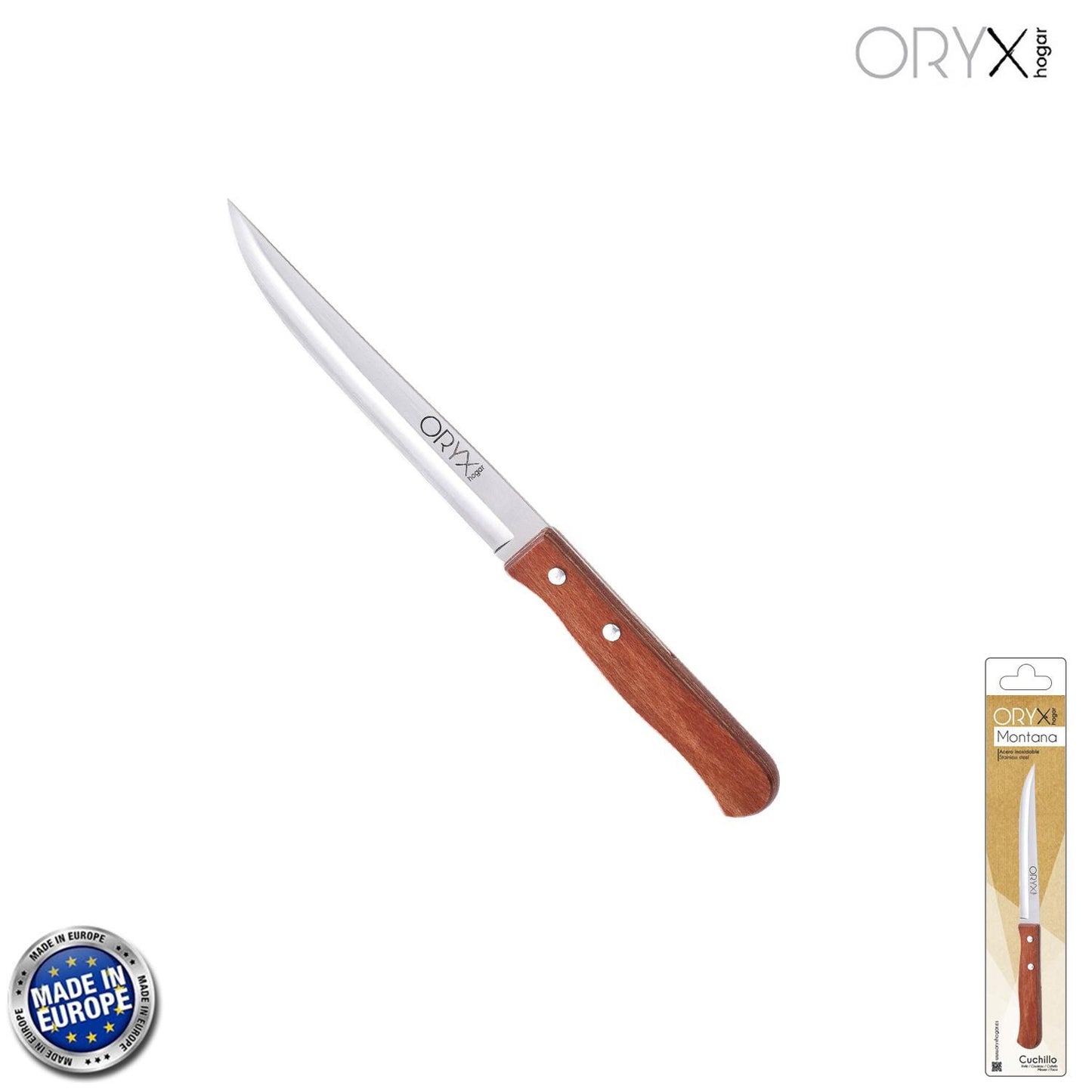 Cuchillo Montana Cocina Hoja Acero Inoxidable 13 Cm. Mango Madera_0