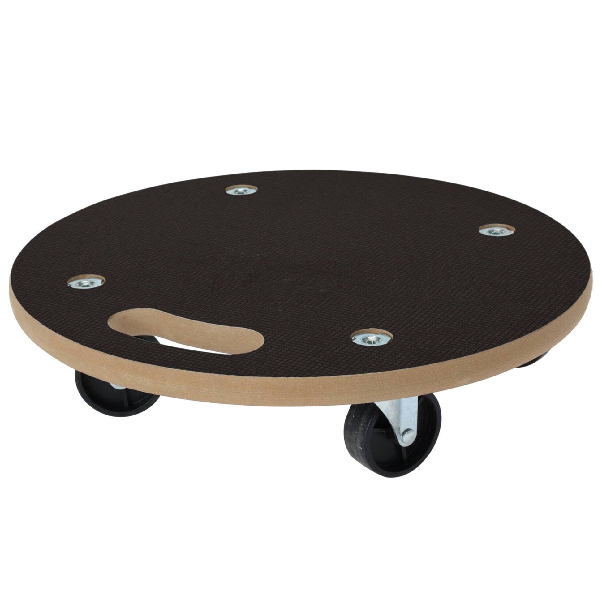 Well Home Carro De Transporte Redondo Ø38cm Con Base Antideslizante Negro_0