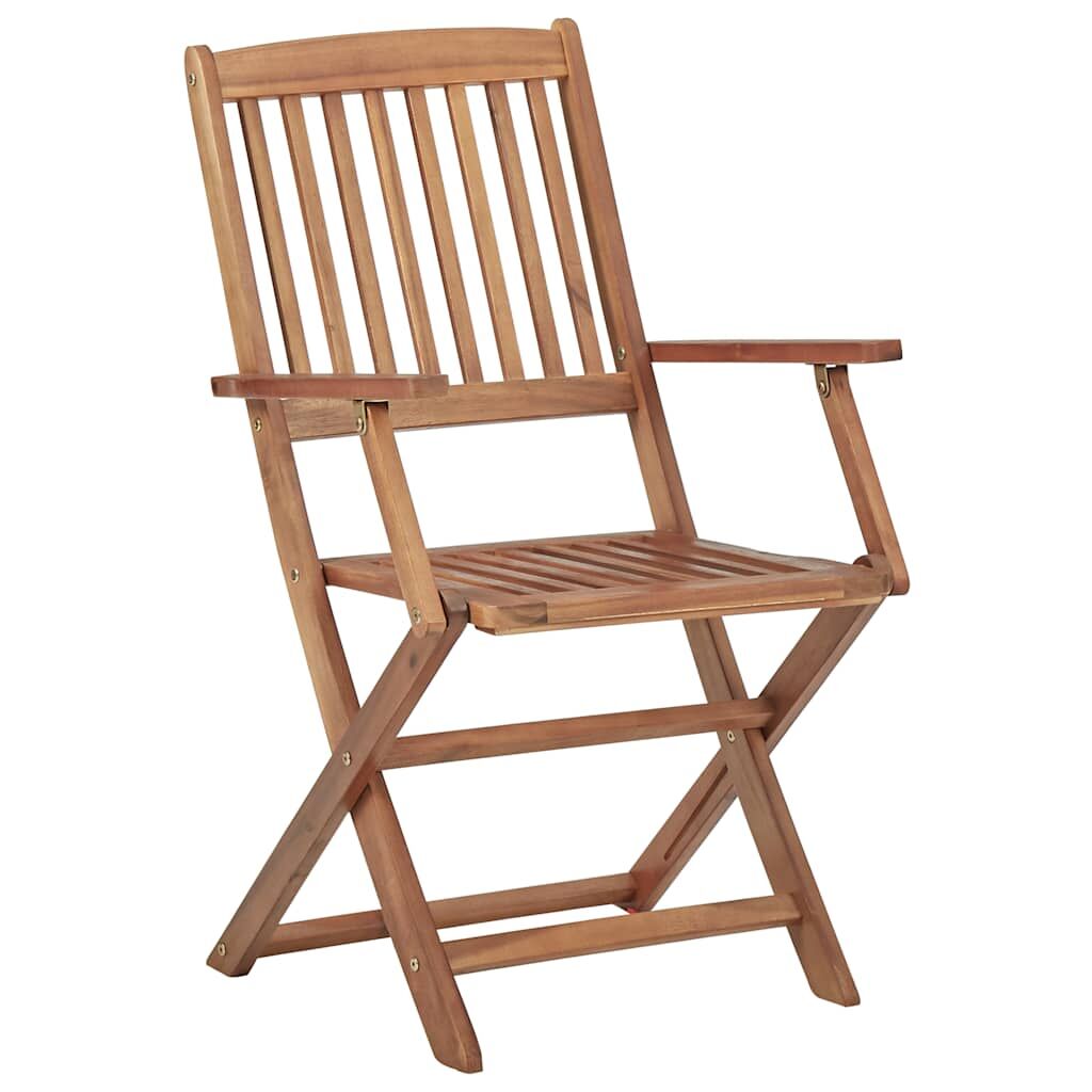 Vidaxl Sillas De Jardín Plegables 8 Uds Madera Maciza Acacia Y Cojines_3