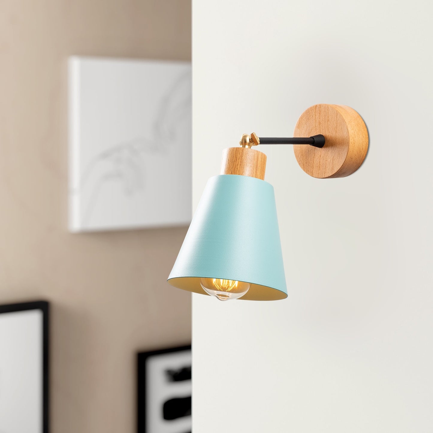 Aplique De Pared, Metal , Turquesa, 14x14x25, Casquillo E 27 Max 40 W_3