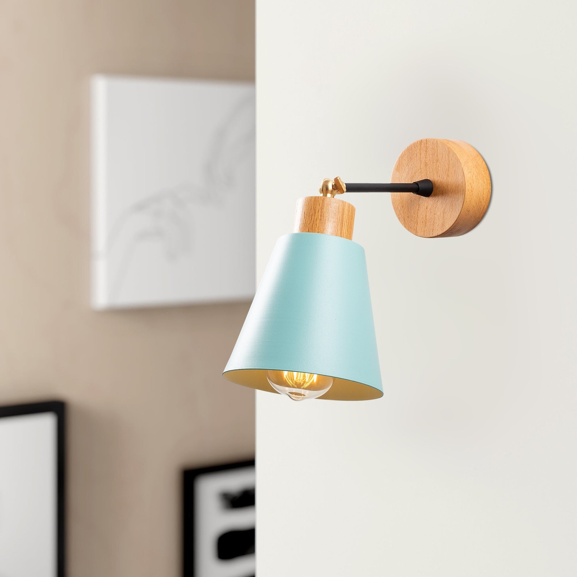 Aplique De Pared, Metal , Turquesa, 14x14x25, Casquillo E 27 Max 40 W_3