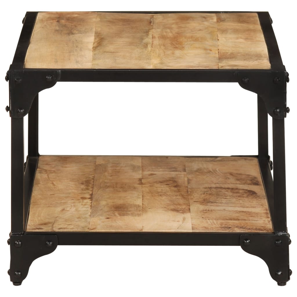 Mesa De Centro De Madera Maciza De Mango Rugosa 90x45x35 Cm_1
