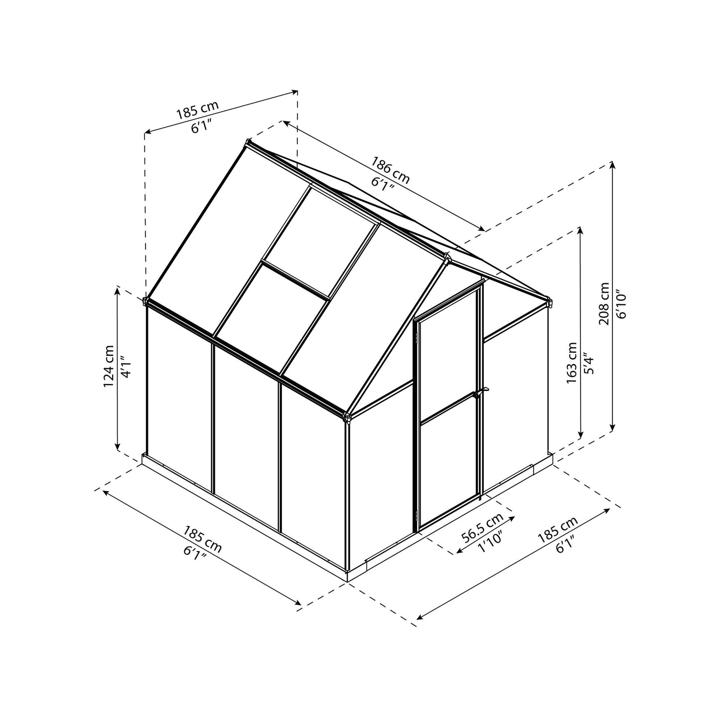 Invernadero Mythos 186x185x208 cm plateado