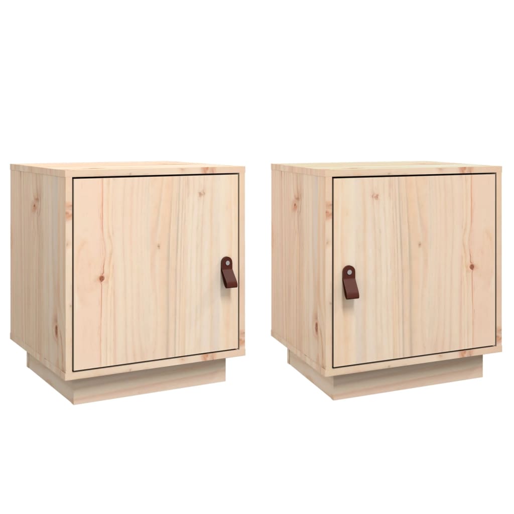 Mesitas De Noche 2 Uds Madera Maciza De Pino 40x34x45 Cm_0