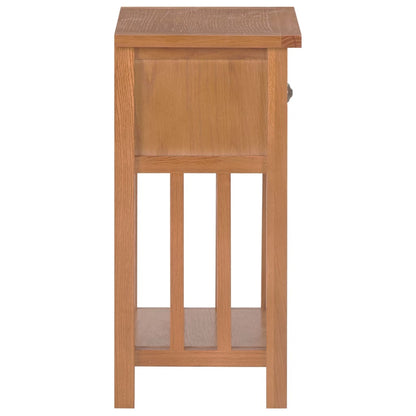 Mesa Revistero Con Cajón Madera Maciza De Roble 35x27x55 Cm_2