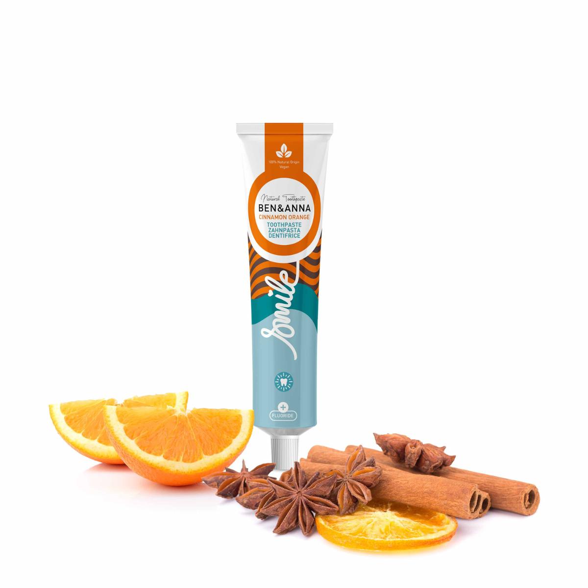Dentífrico Canela y Naranja con flúor Ben & Anna tubo 75 ml