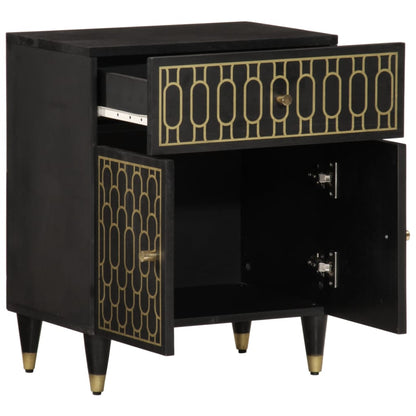 Mesita De Noche Madera Maciza De Mango 50x33x60 Cm_0