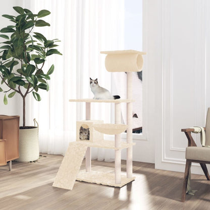 Vidaxl Rascador Para Gatos Con Postes De Sisal Crema 131 Cm_1