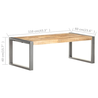 Mesa De Centro Madera De Mango Rugosa 110x60x40 Cm_4