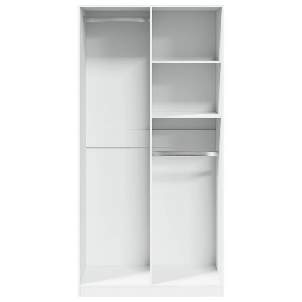 Armario De Madera Contrachapada Blanco 100x50x200 Cm_3