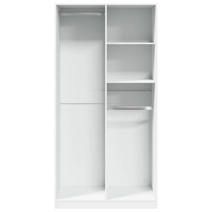 Armario De Madera Contrachapada Blanco 100x50x200 Cm_3
