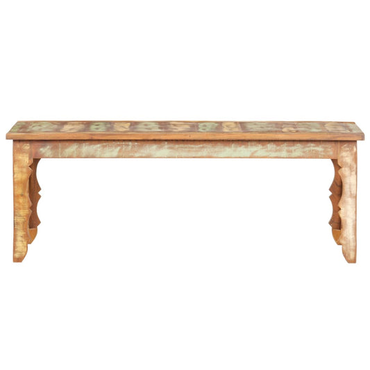 Mesa De Centro De Madera Maciza Reciclada 110x50x40 Cm_0