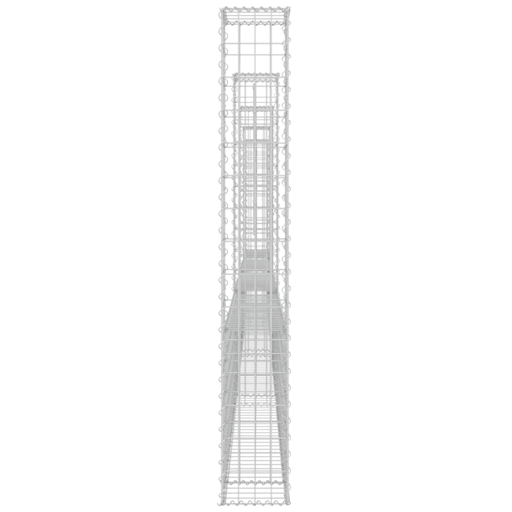 Cesta De Gaviones Forma De U 5 Postes De Hierro 500x20x150 Cm / Vetonek_2