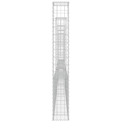 Cesta De Gaviones Forma De U 5 Postes De Hierro 500x20x150 Cm / Vetonek_2