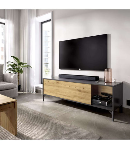 Mueble De Televisión Duna En Nordic Grafito 44,4 Cm(alto)132,6cm(ancho)38,9 Cm(largo)_0