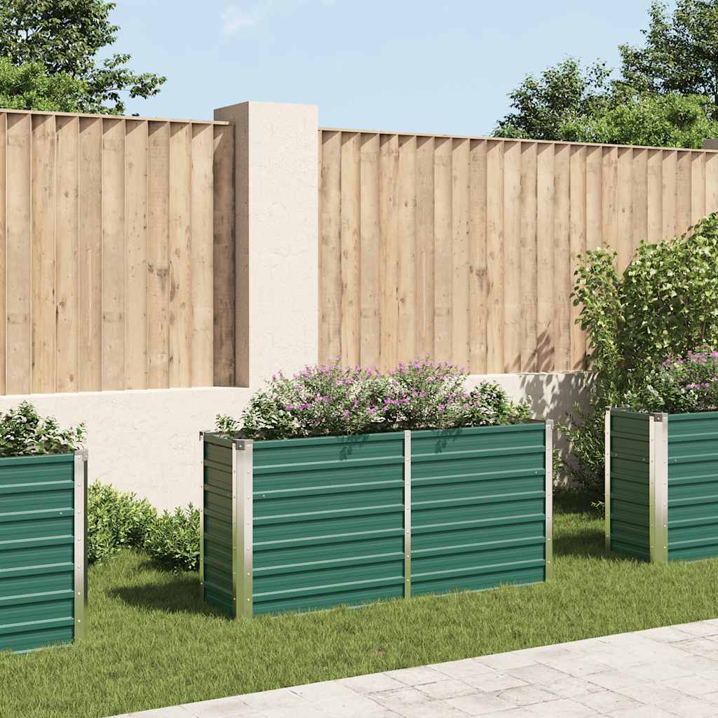 Arriate De Jardín De Acero Galvanizado Verde 160x40x77 Cm_1