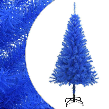 Vidaxl Árbol De Navidad Artificial Con Soporte Pvc Azul 120 Cm_0