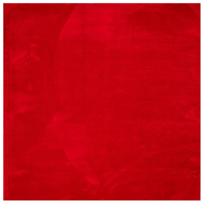 Alfombra De Pelo Corto Suave Lavable Huarte Rojo 200x200 Cm / Vetonek_3