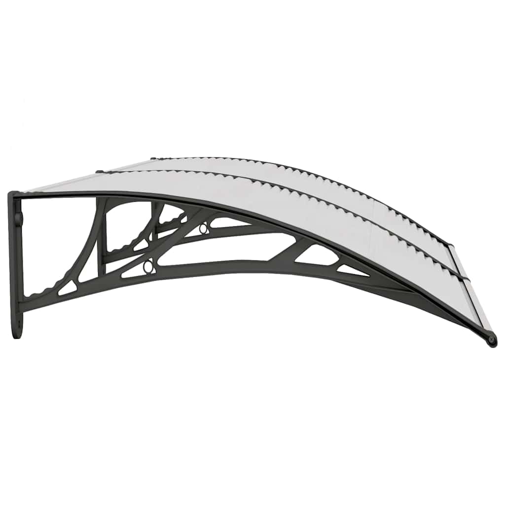 Marquesina Puerta Policarbonato Negro Y Transparente 150x75 Cm_4