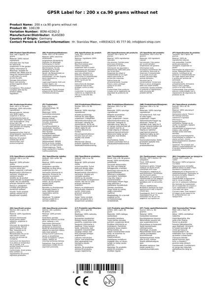 Comida Para Pájaros Silvestres 18 Kg, 200 X 90 G Sin Red, Alimento Para Aves