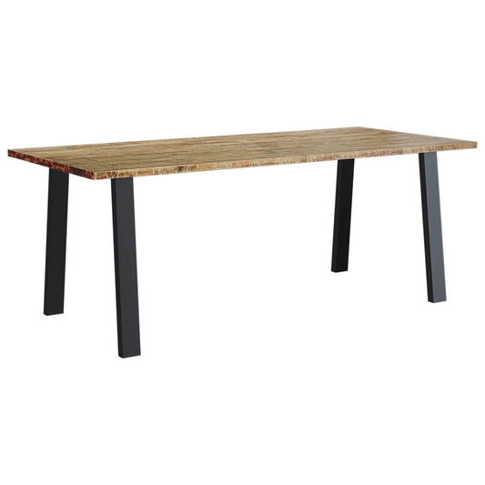 Mesa De Comedor Madera Maciza De Acacia 200x90x75 Cm_0