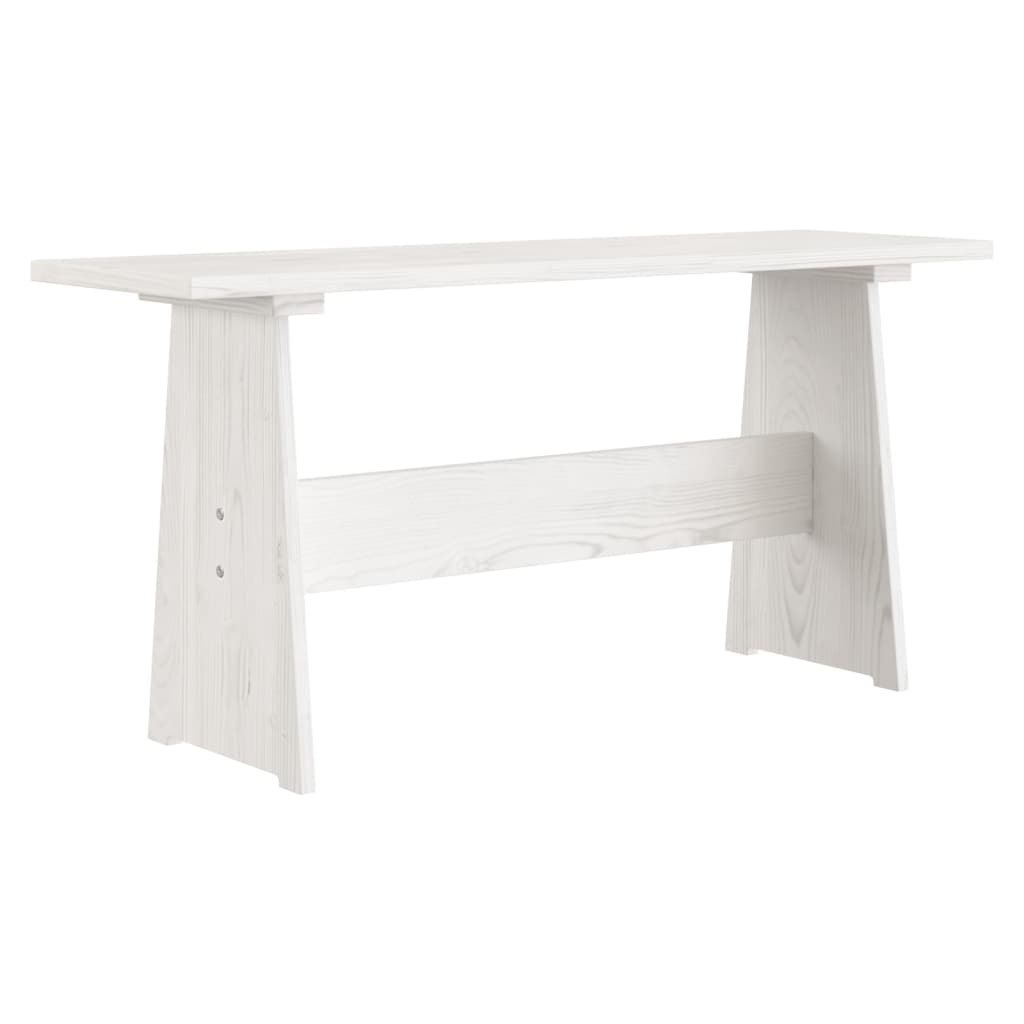 Mesa De Comedor Con Banco Reine Madera Maciza De Pino Blanco_1