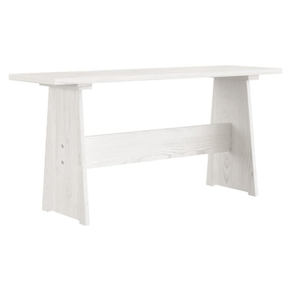 Mesa De Comedor Con Banco Reine Madera Maciza De Pino Blanco_1