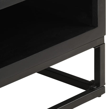 Mesa De Centro De Madera Maciza De Mango 90x60x35 Cm_4
