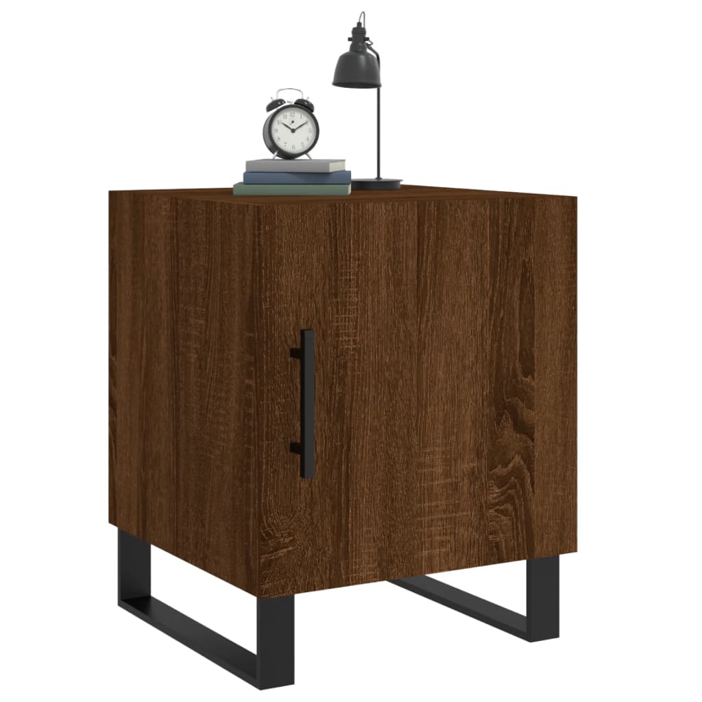 Mesitas Noche 2 Uds Madera Ingeniería Marrón Roble 40x40x50 Cm_2
