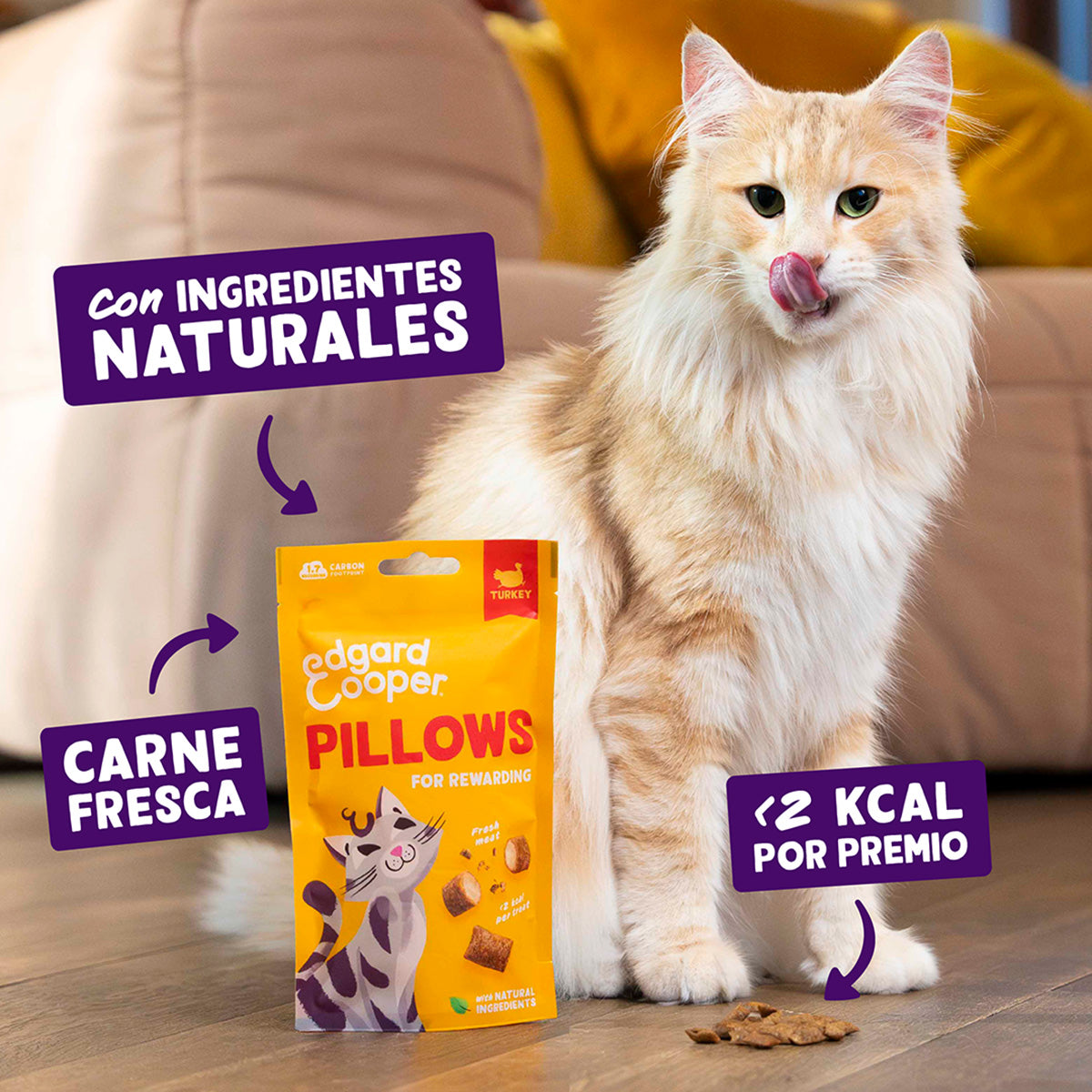 Bocaditos de Pavo Premios naturales para gatos Edgard Cooper 60 g