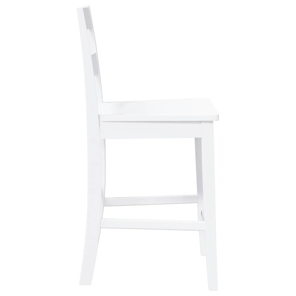 Taburetes De Bar 2 Uds Madera Maciza Blanca Caucho_4