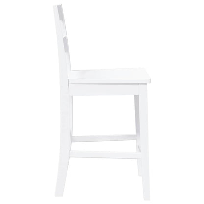 Taburetes De Bar 2 Uds Madera Maciza Blanca Caucho_4