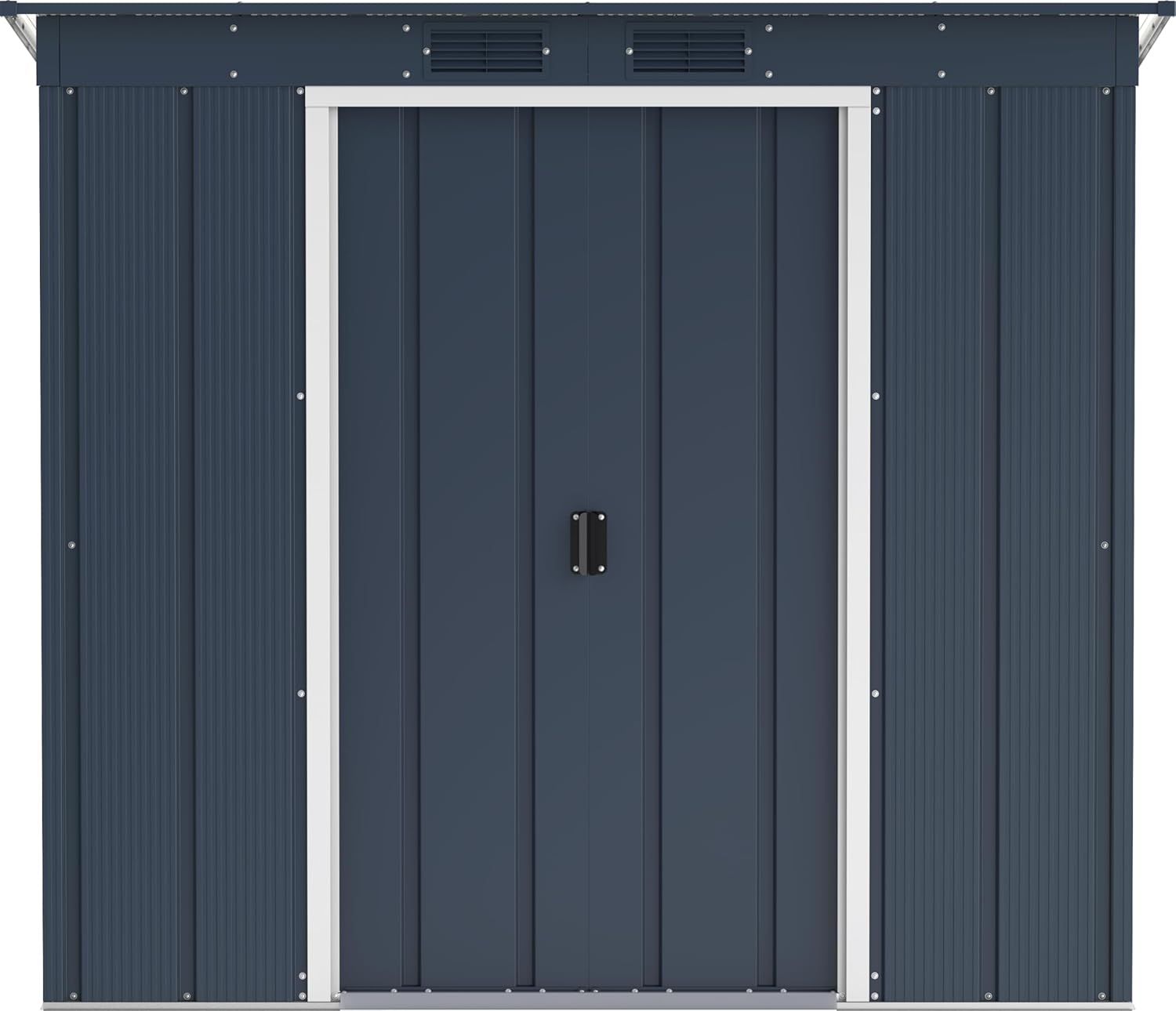 Duramax - Caseta Jardín - Eco Pent Roof 6x4 - Metal - Color Gris Antracita_4