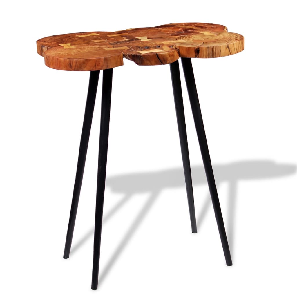 Mesa De Bar De Tronco Madera Maciza De Acacia 90x60x110 Cm_1