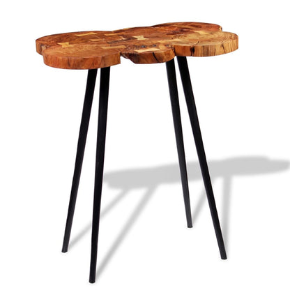 Mesa De Bar De Tronco Madera Maciza De Acacia 90x60x110 Cm_1