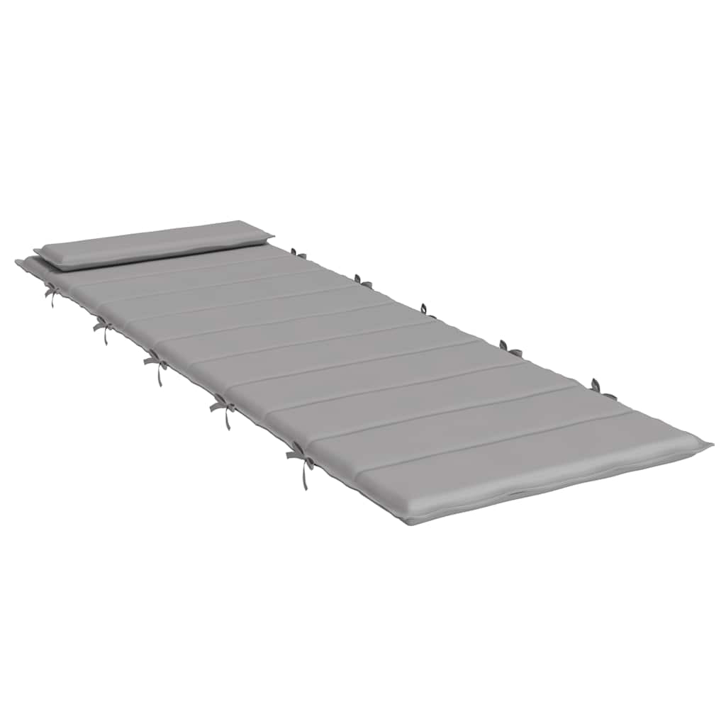 Vidaxl Cojín De Tumbona De Tela Oxford Gris 180x60x4 Cm_3