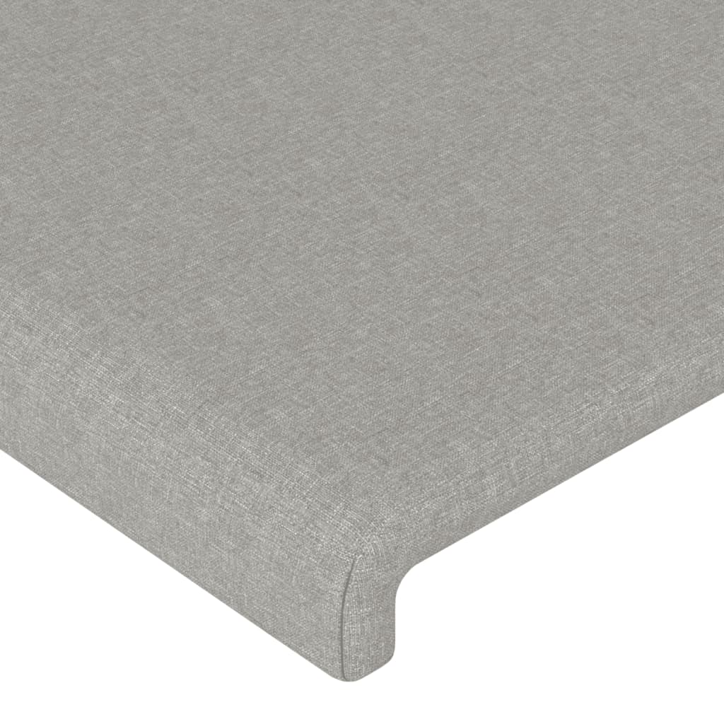 Estructura De Cama Con Cabecero De Tela Gris Claro 200x200 Cm / Vetonek_5