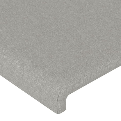 Estructura De Cama Con Cabecero De Tela Gris Claro 200x200 Cm / Vetonek_5