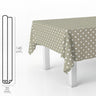 Mantel Hule Rectangular Topos Beige. Impermeable Antimanchas Pvc 140 Cm. X 20 Metros. Rollo Recortable. Interior Y Exterior