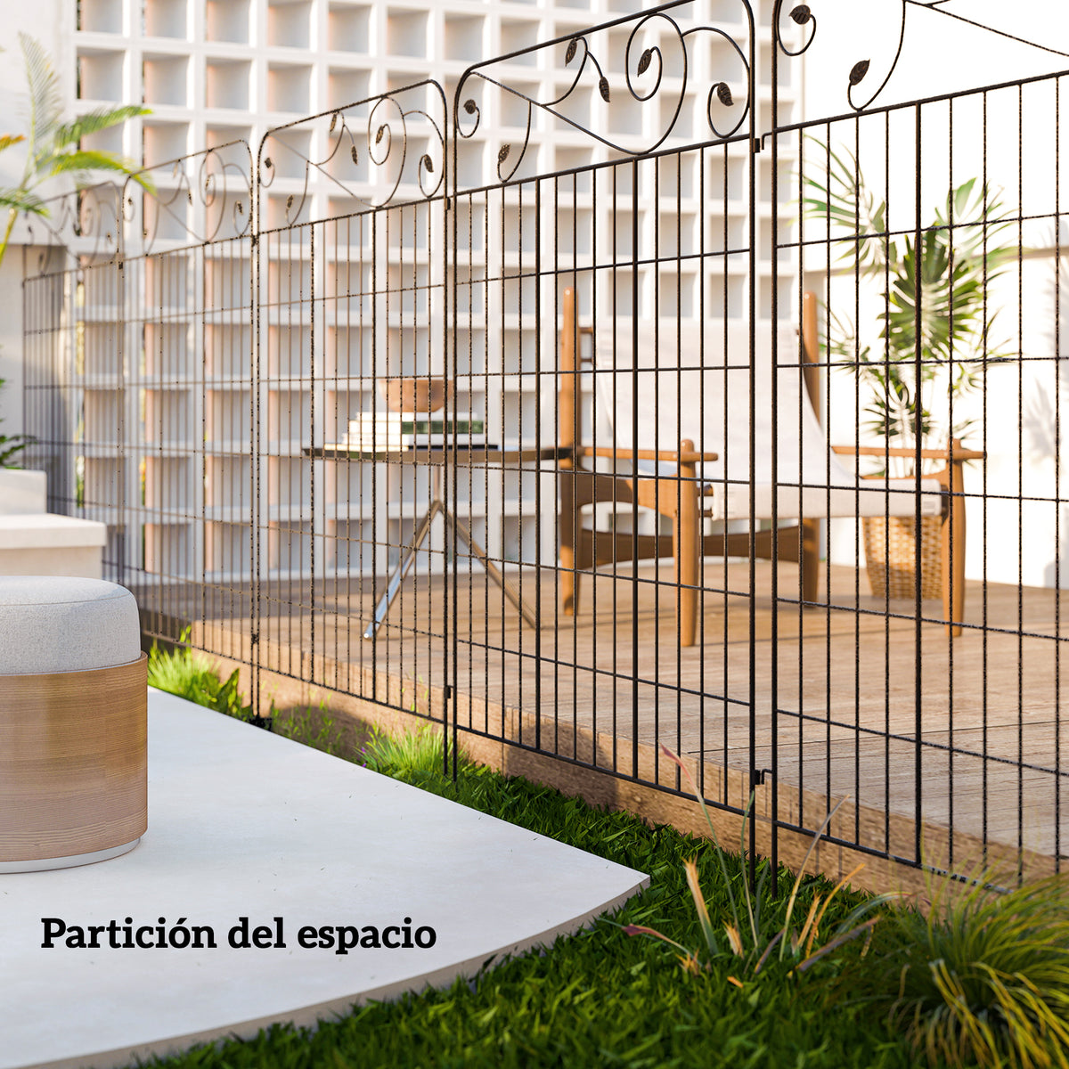 Outsunny Vallas De Jardín Exterior De 4 Paneles 88x110 Cm Con Ángulo Ajustable_5