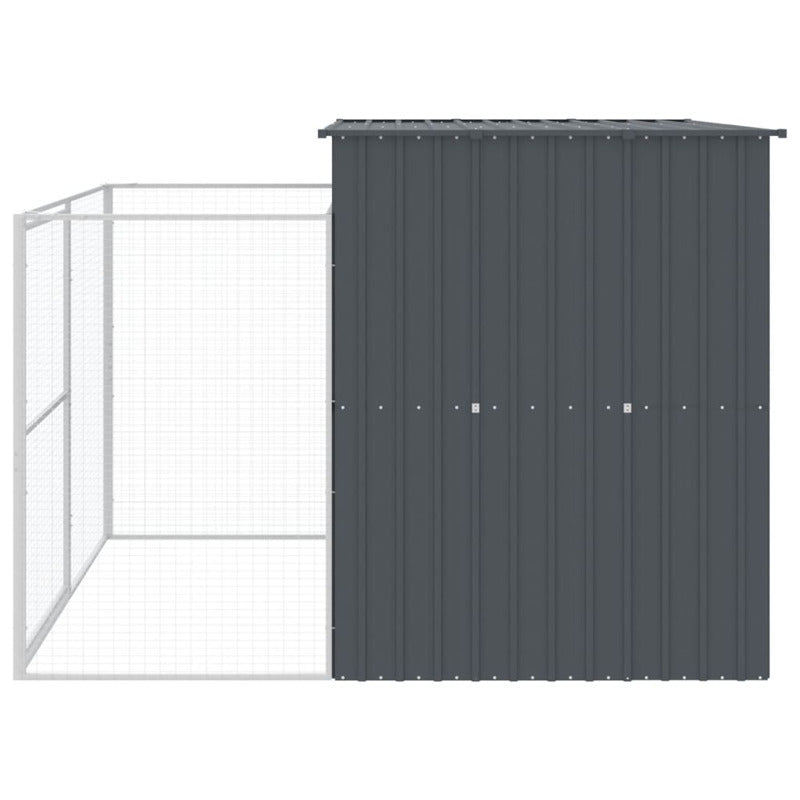 Caseta Para Perros Con Corredor Antracita 214x253x181cm Acero Galvanizado_4