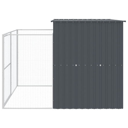Caseta Para Perros Con Corredor Antracita 214x253x181cm Acero Galvanizado_4