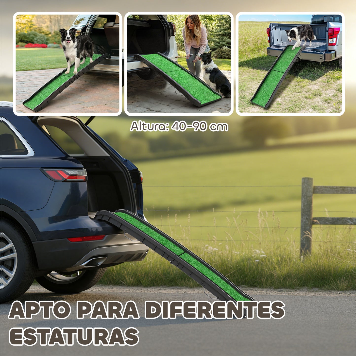 Pawhut Rampa Para Perros Con Césped Artificial_4