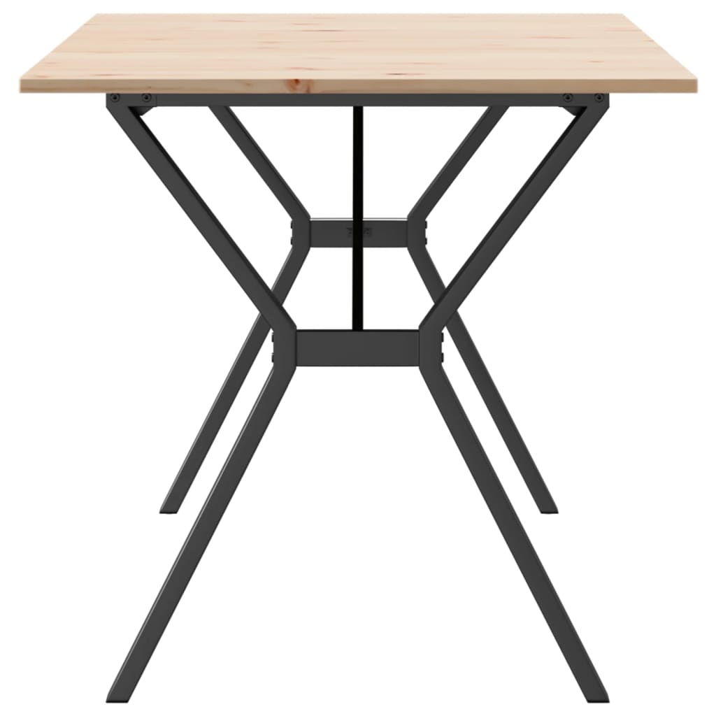 Mesa De Comedor Marco Y Madera Maciza Pino Y Acero 160x80x75cm_3