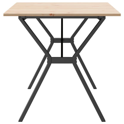 Mesa De Comedor Marco Y Madera Maciza Pino Y Acero 160x80x75cm_3